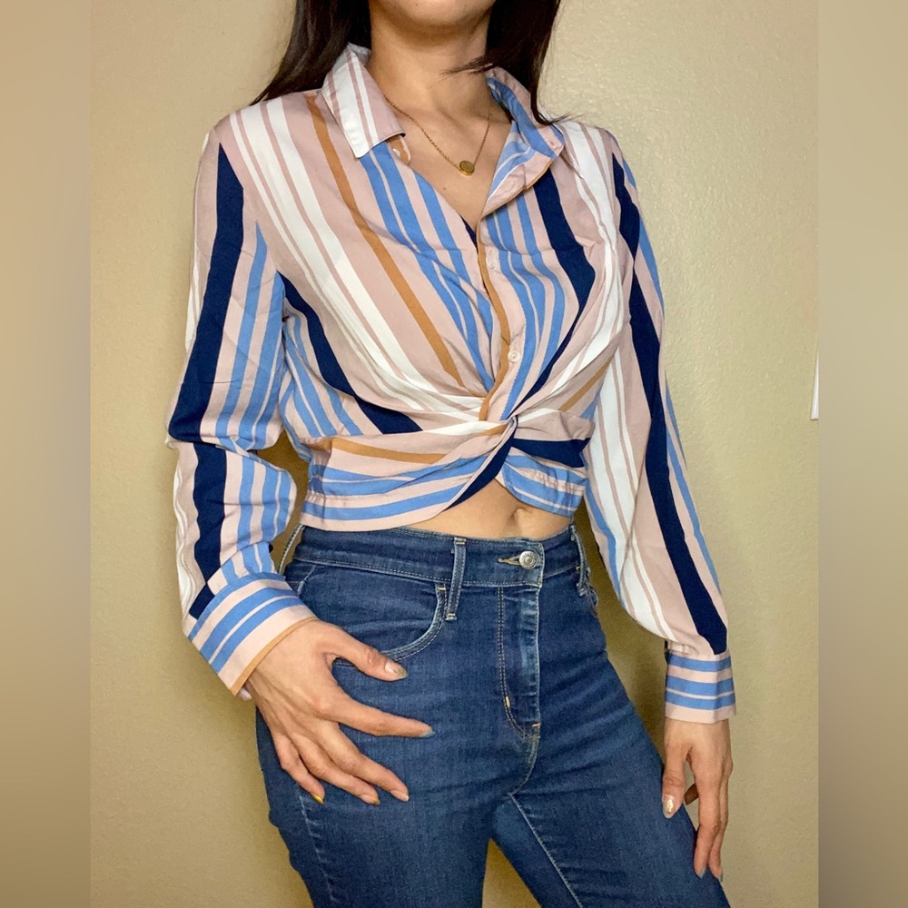 Timing Color Stripes Blouse
